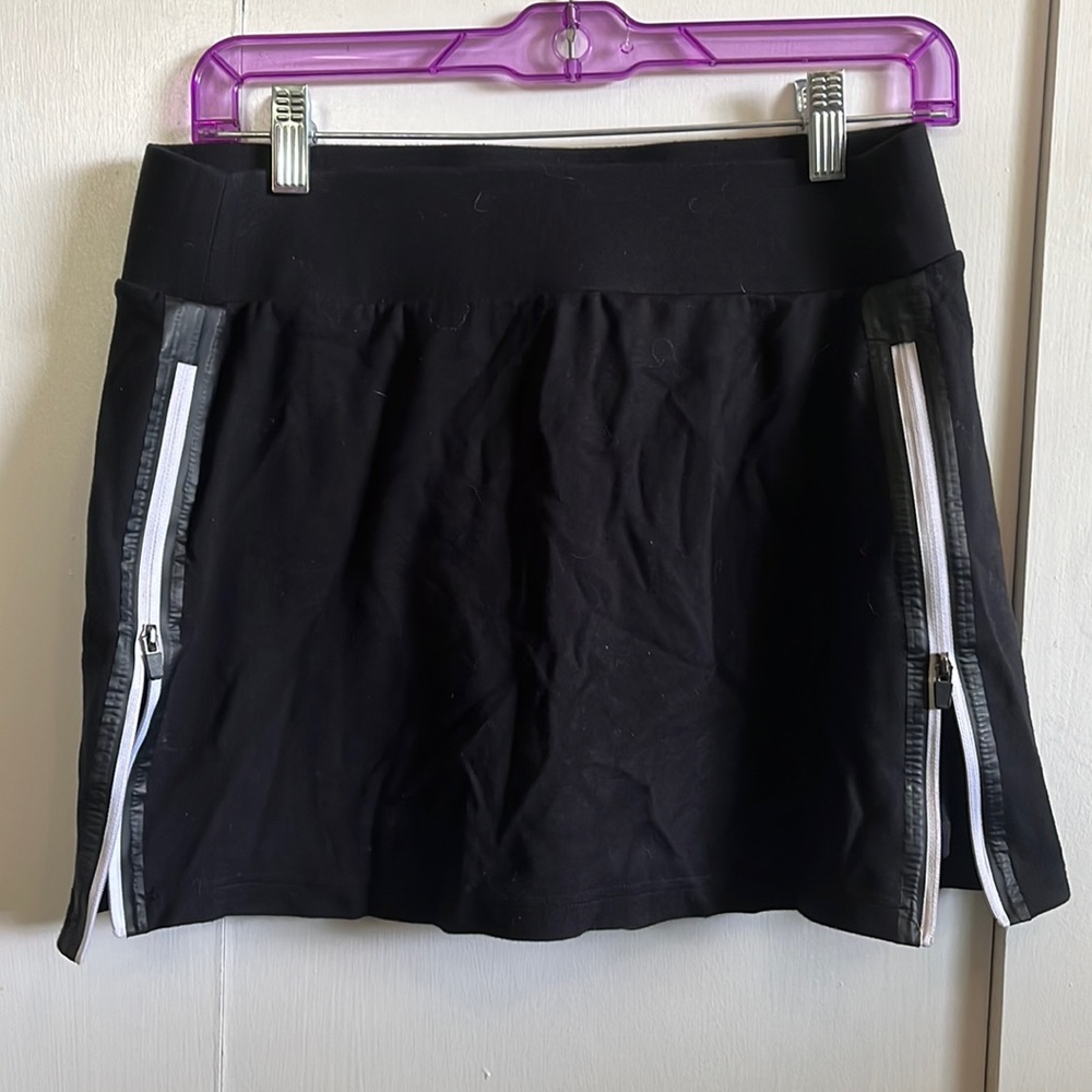 Black Zipper Skort Tennis Skirt